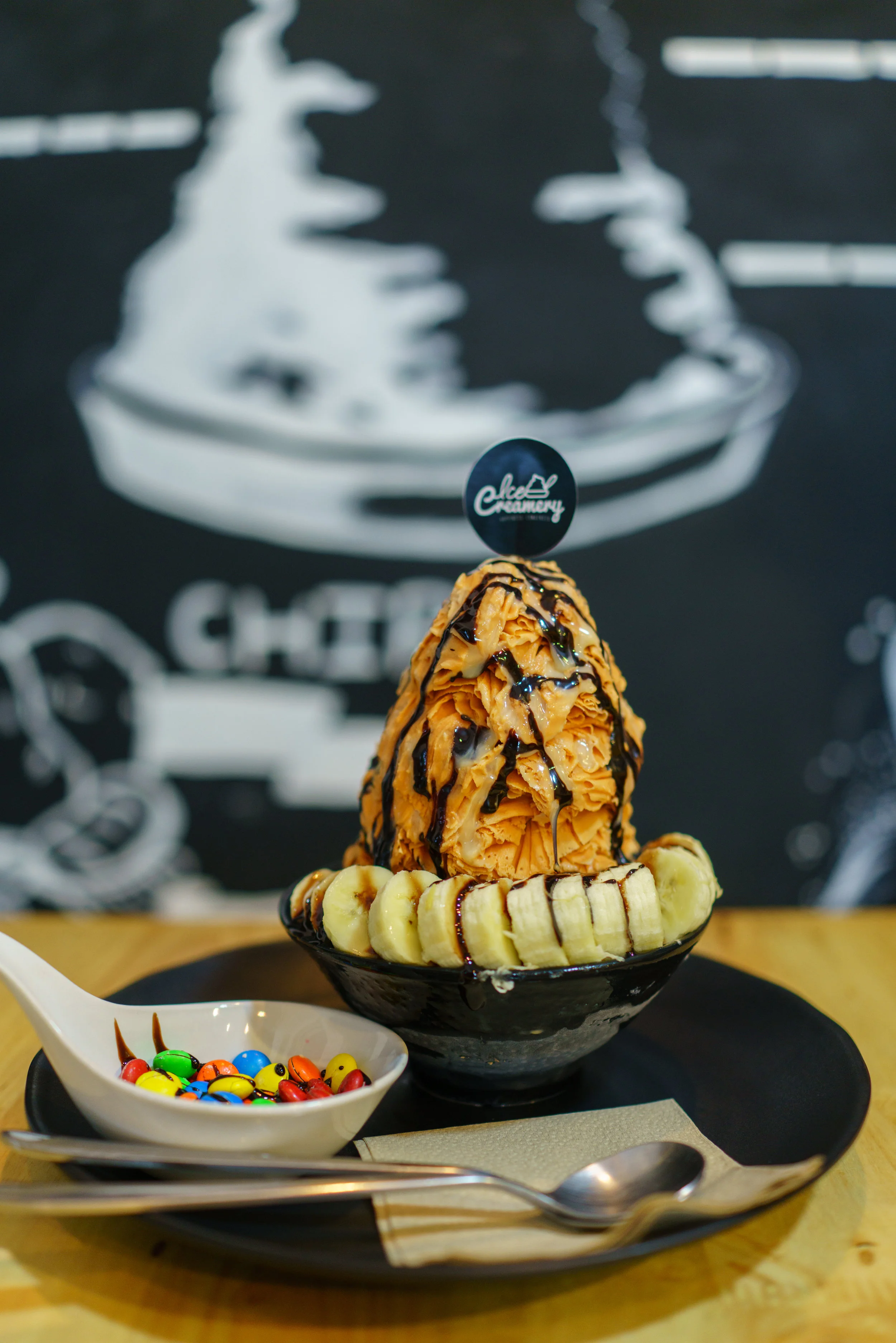 A giant sundae at Ice Creamery