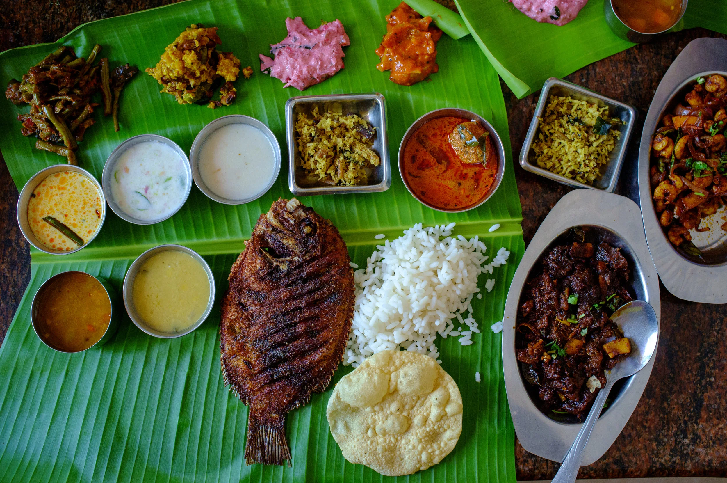 A lunch s adhya, which included karimeen