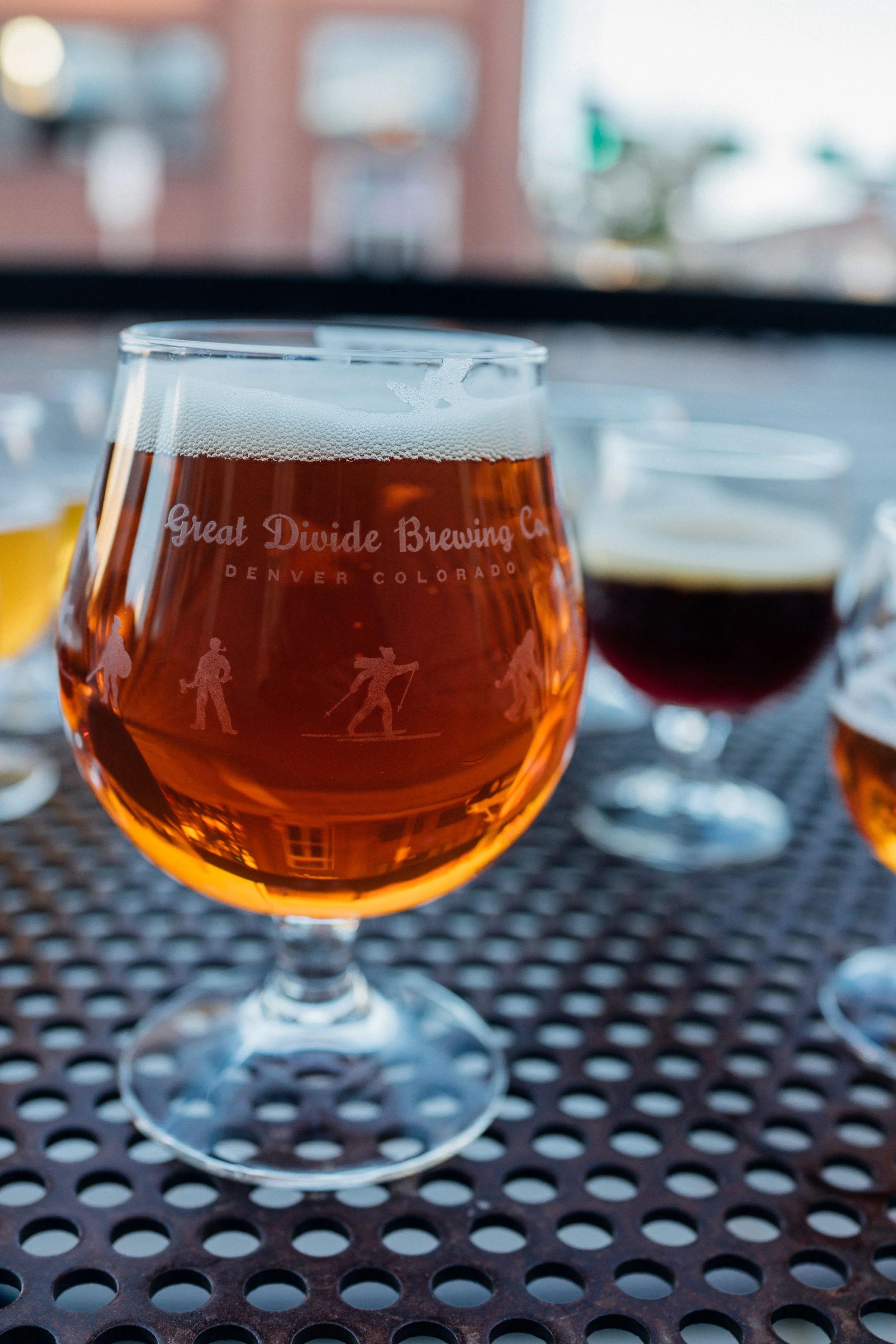 A flight of beers at Great Divide