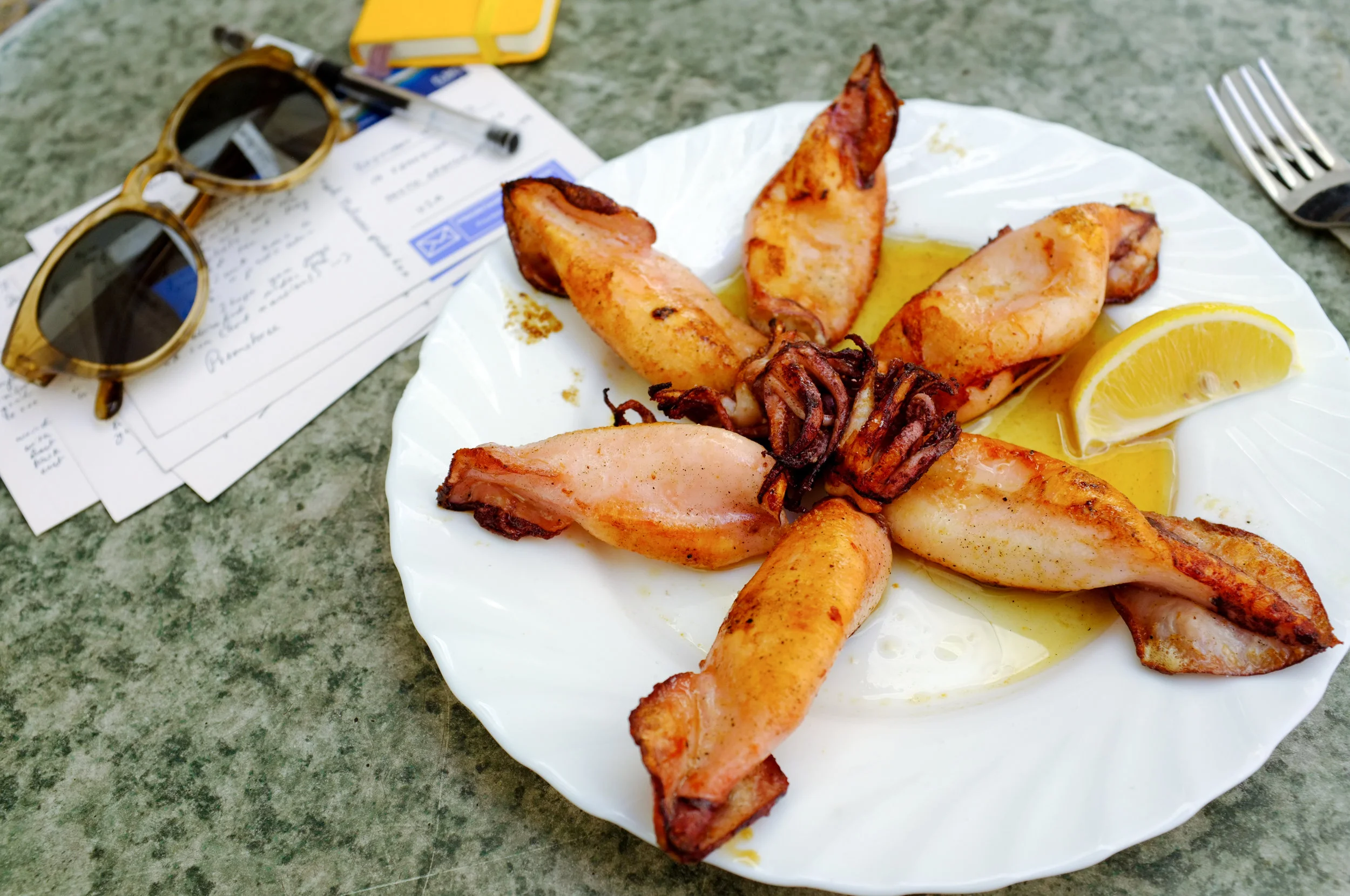 Grilled squid at Bistro Amfora