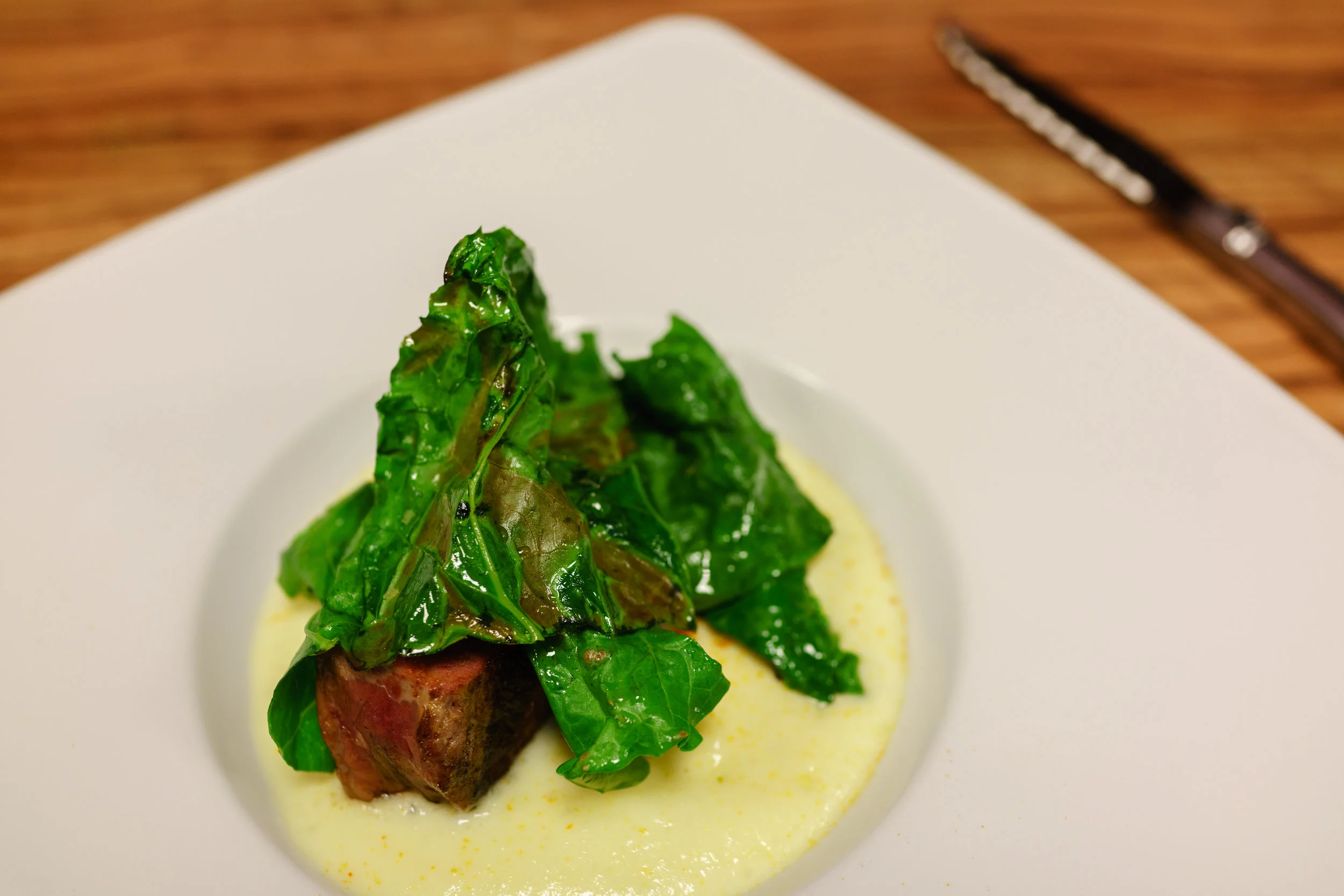 Filet, Bitter Greens and Polenta at Beef Shop