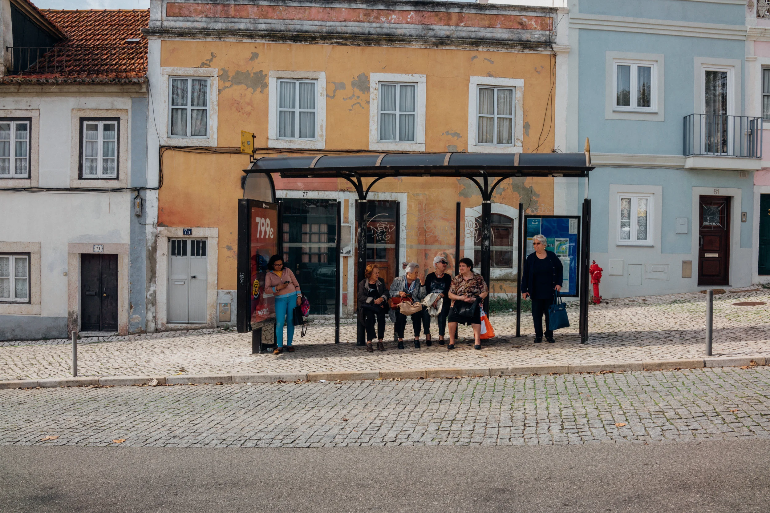 A bus stop in Belém