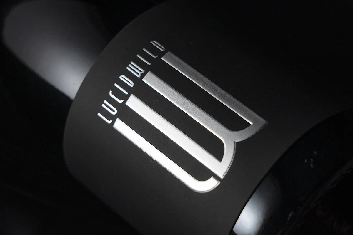 Close-up of a black object with a silver logo reading 'McCulloch'.