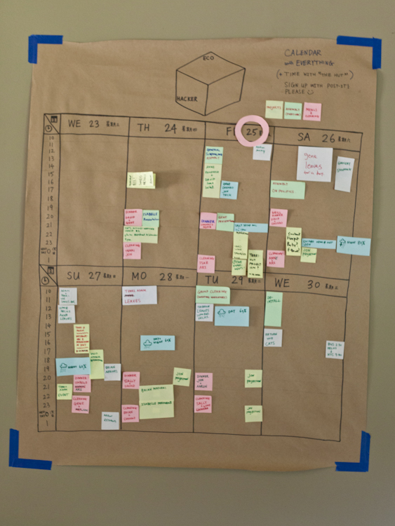 Our ever-changing, ever-growing wall calendar of all events and happenings at The Build. Created and managed by Chihao Yo .