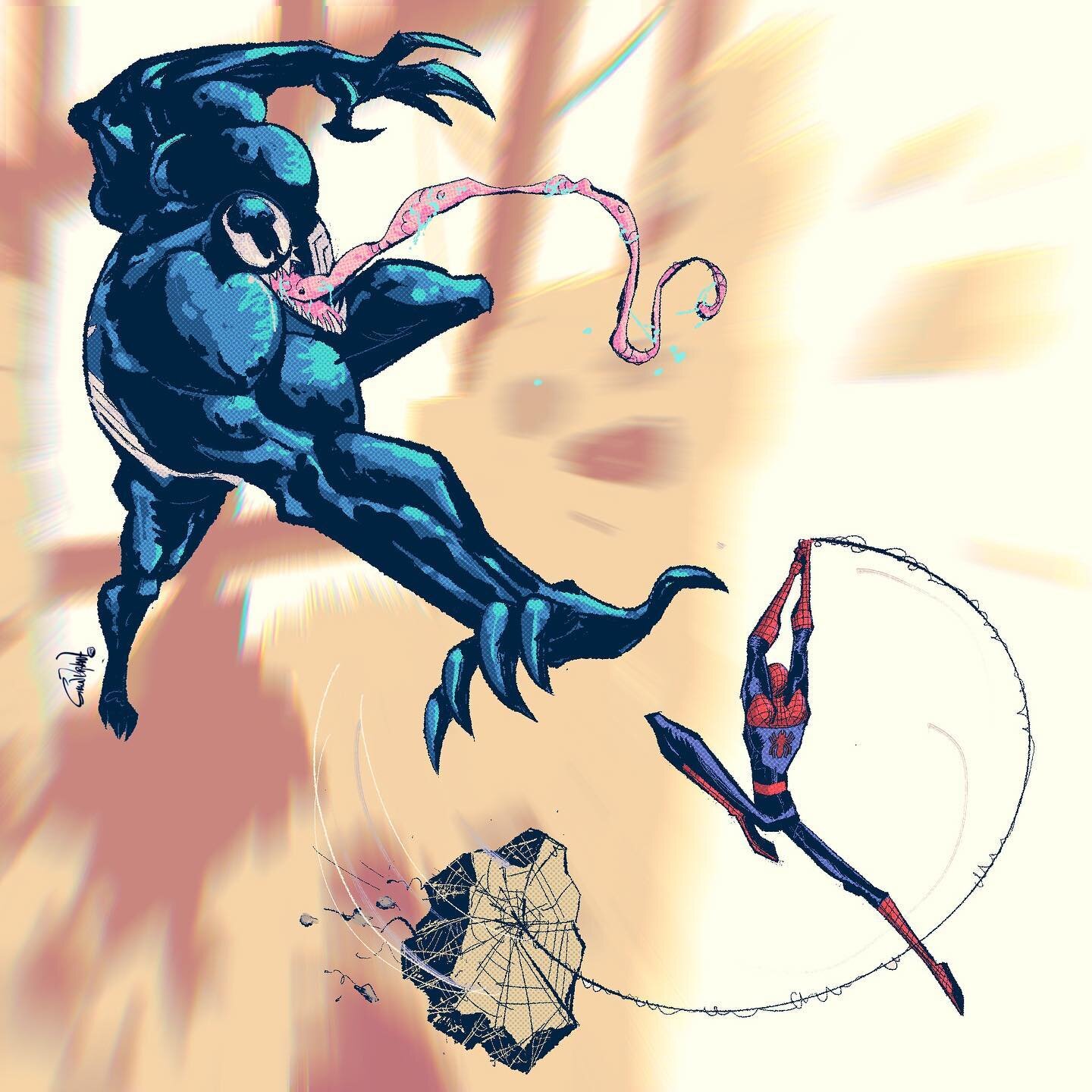 Ive been busy moving so its a lil late, but heres the last one in that series of Venom and Spidey sketches🕸️🕷️🕸️ #venom #spiderman #marvel #comics