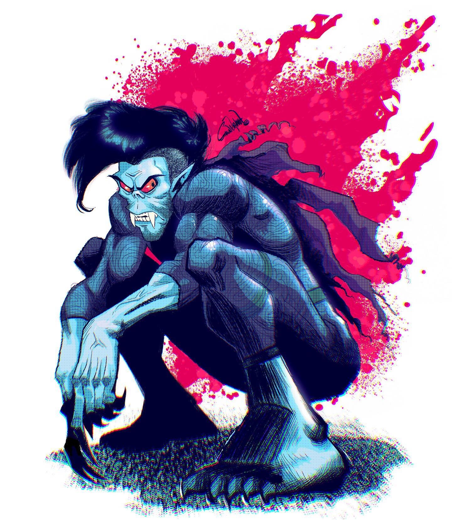 It&rsquo;s Morbin time!  A lil Morbius sketch. #morbius #marvelcomics #midnightsons