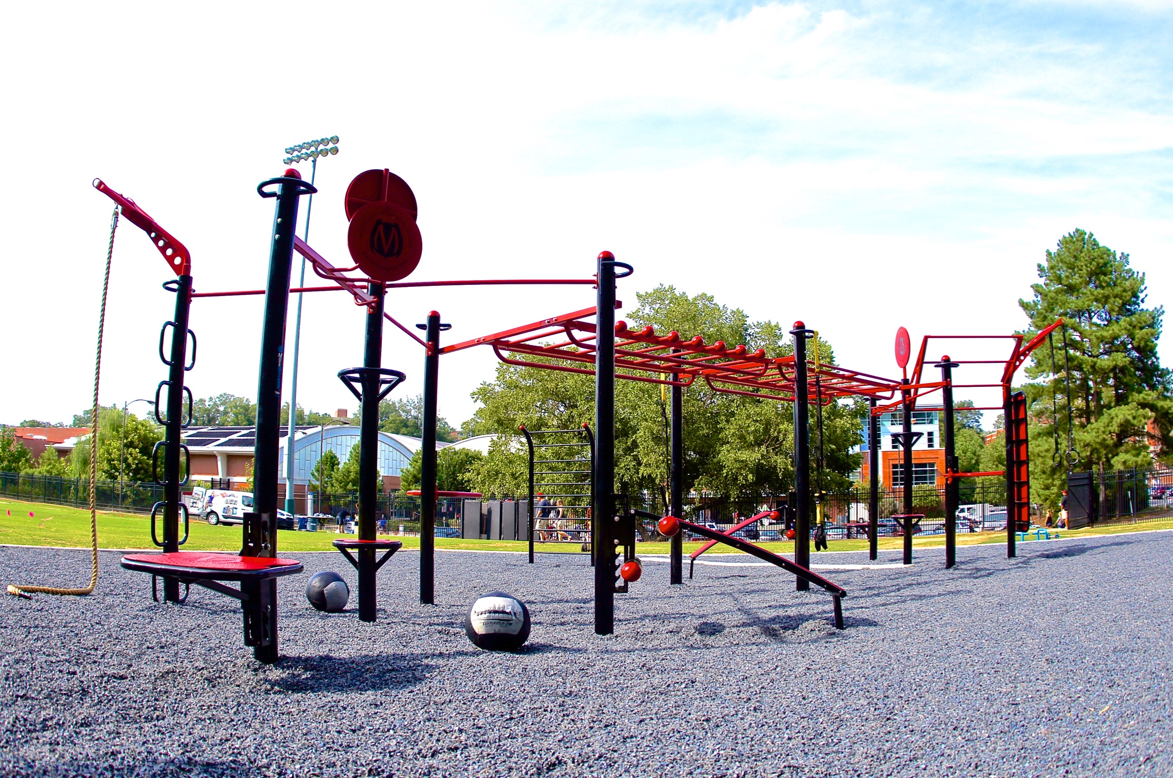 University outdoor fitness area NC State