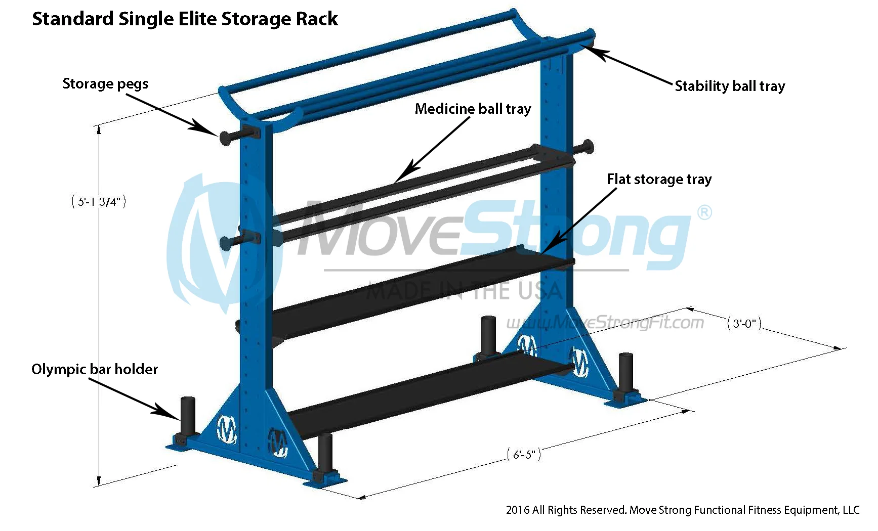 Elite storage rack features