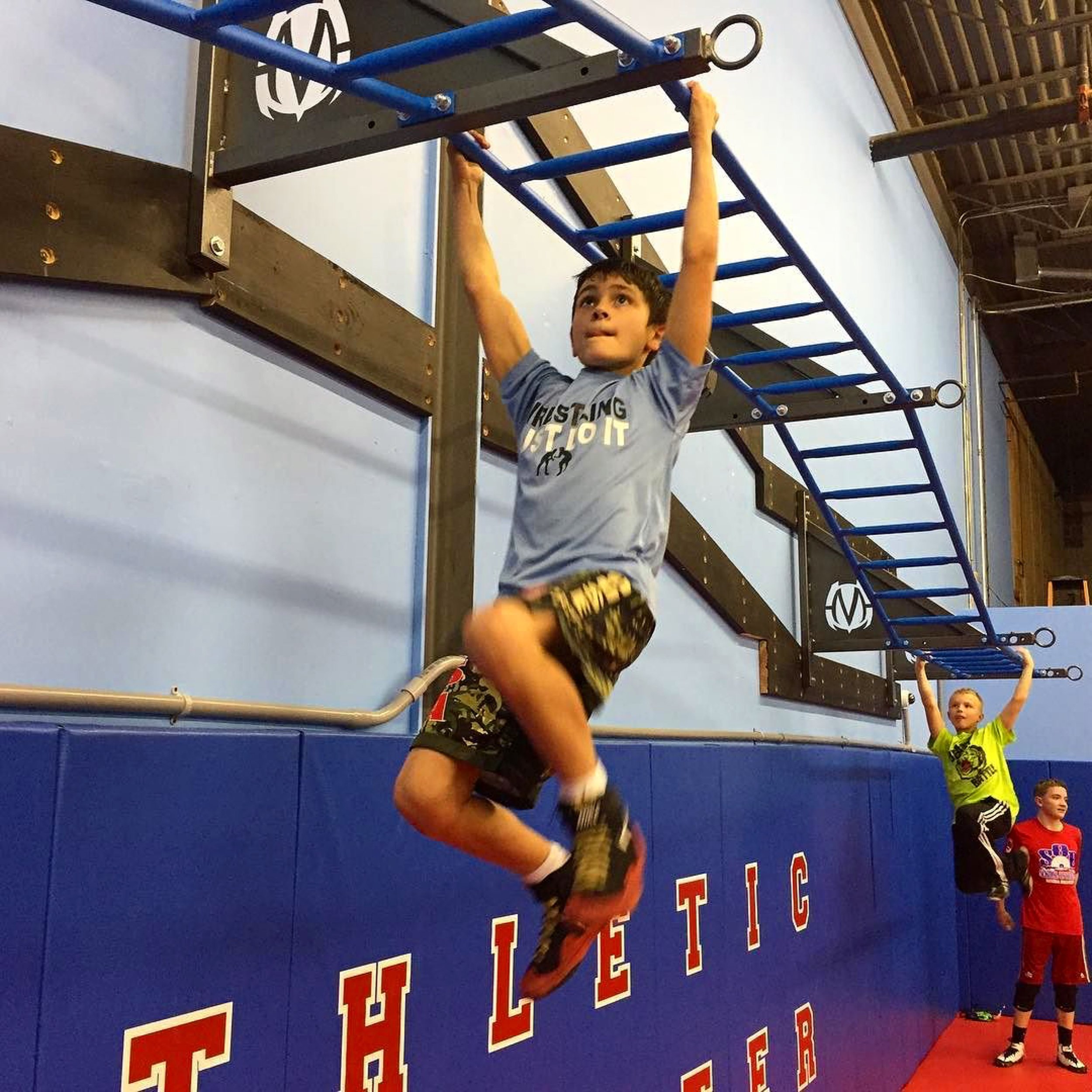 Wall mount wall monkey bar climb