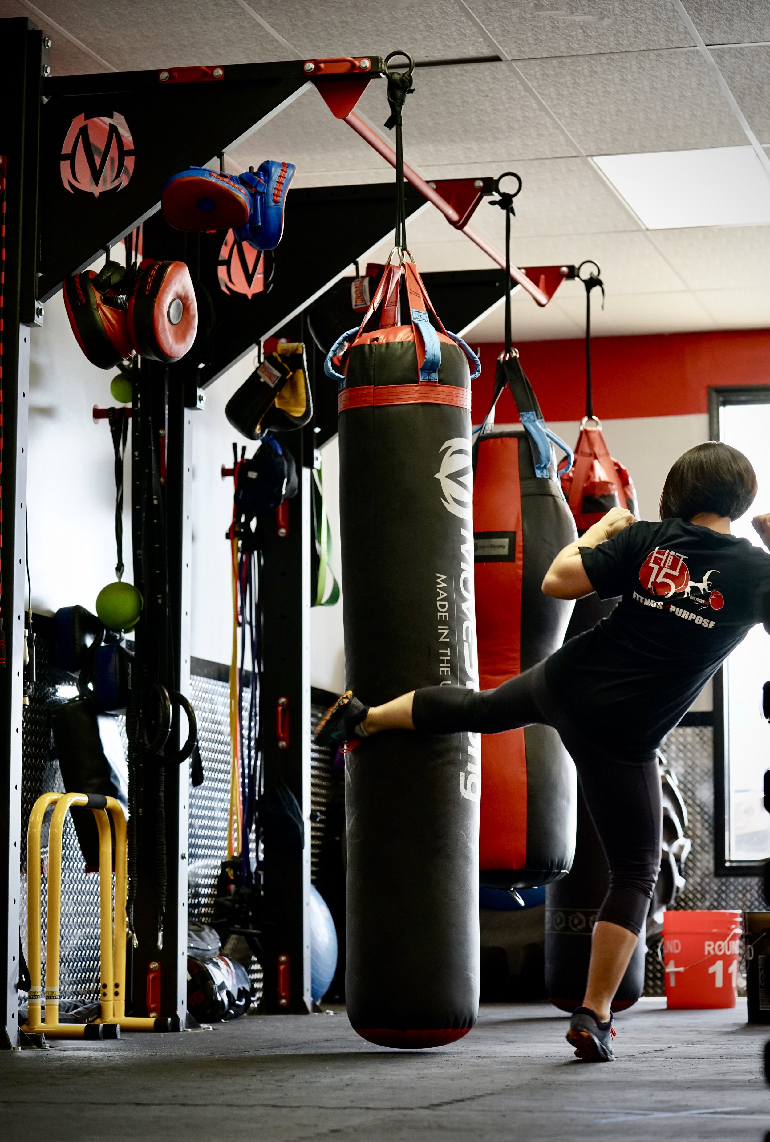 Heavy Bag stands with Maui Thai bag