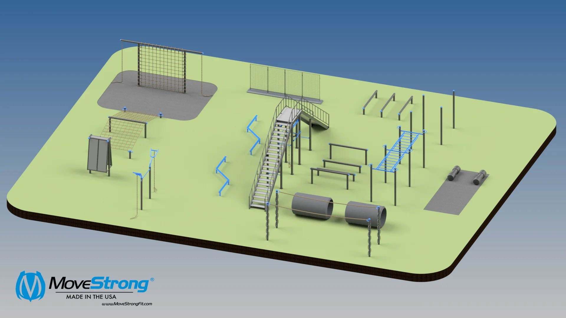 MoveStrong design and layout for Outdoor Obstacle Course