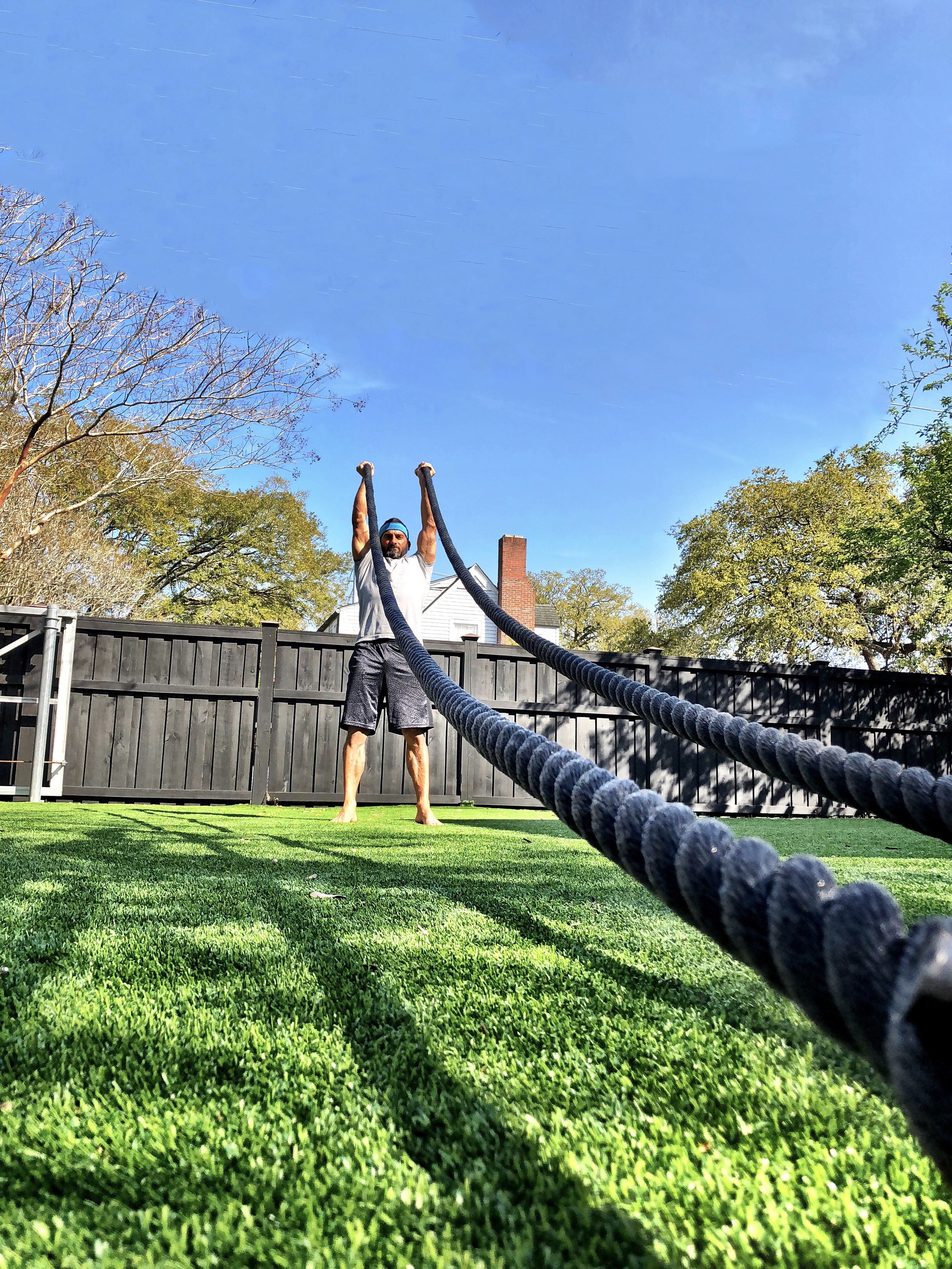 Battle Rope Press and Hold