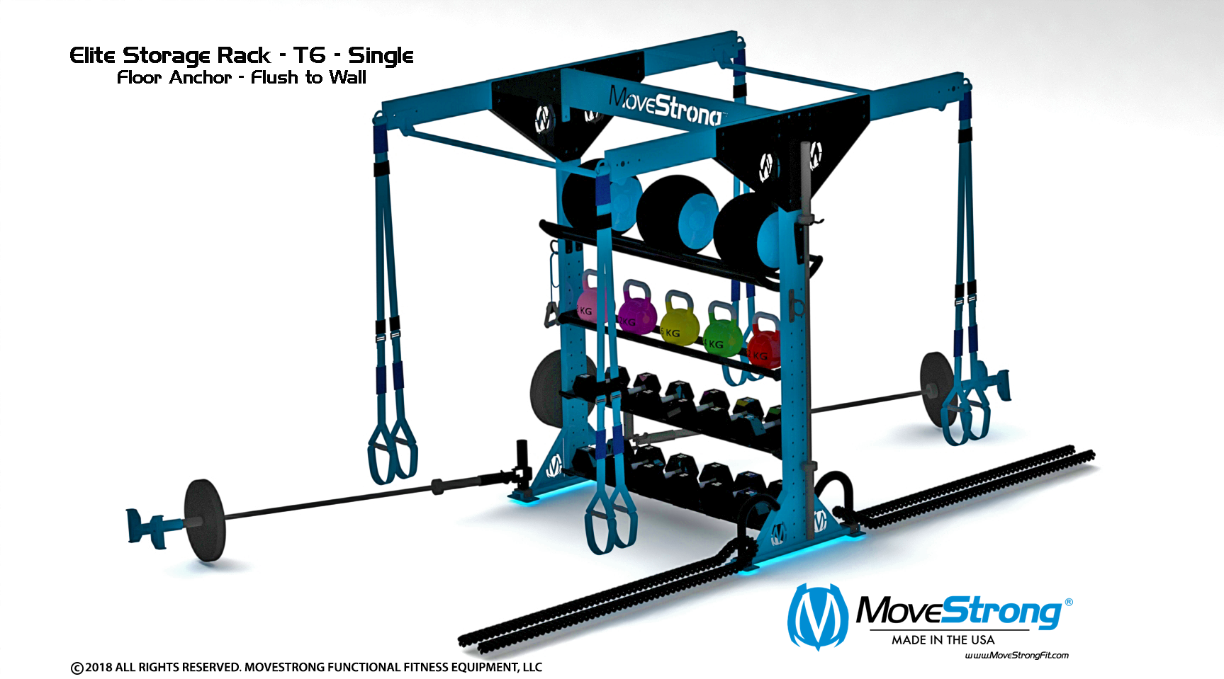 Functional Fitness Storage with Top mount Pull-up Bar Extenstions