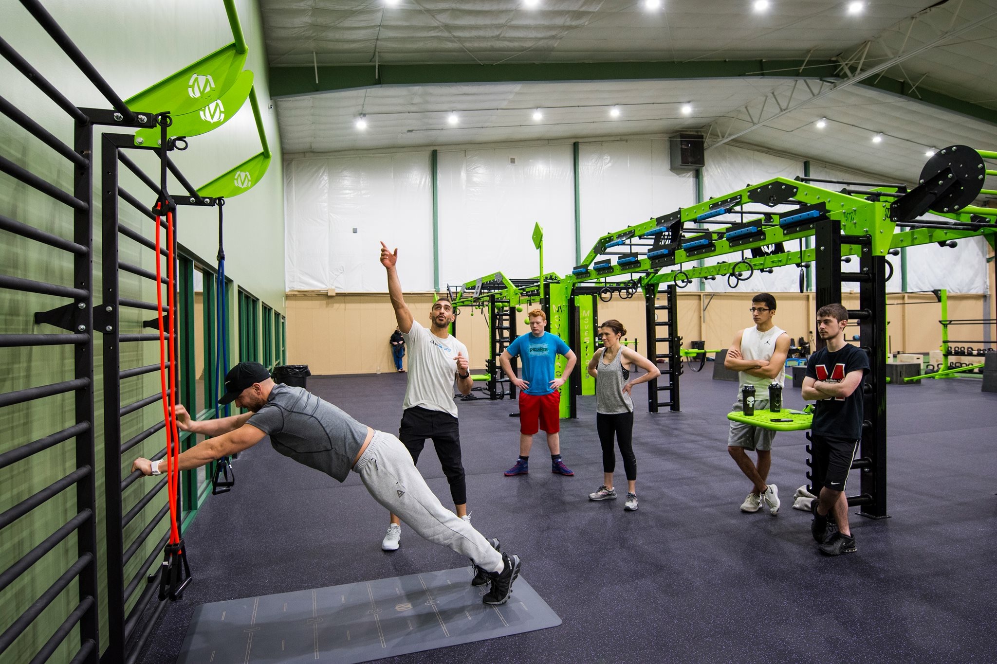 Plank and Core Fitness Exercise On Stall Bars