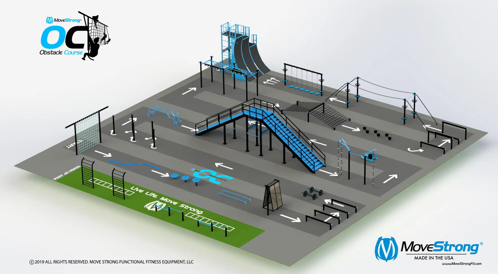 MoveStrong Obstacle Course Equipment Design Flow And Layout MoveStrong