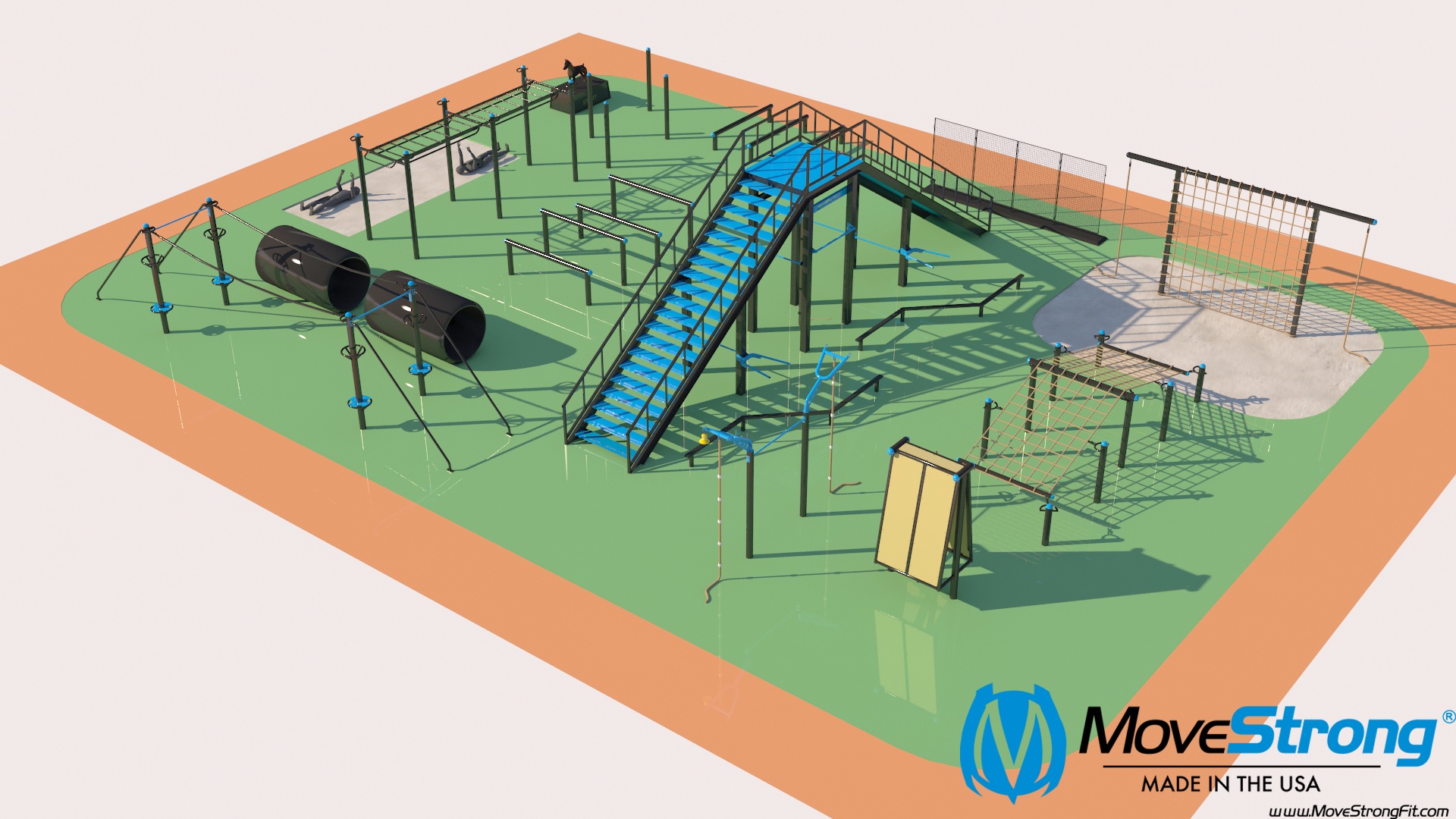 Police Obstacle Course design layout with Staircase