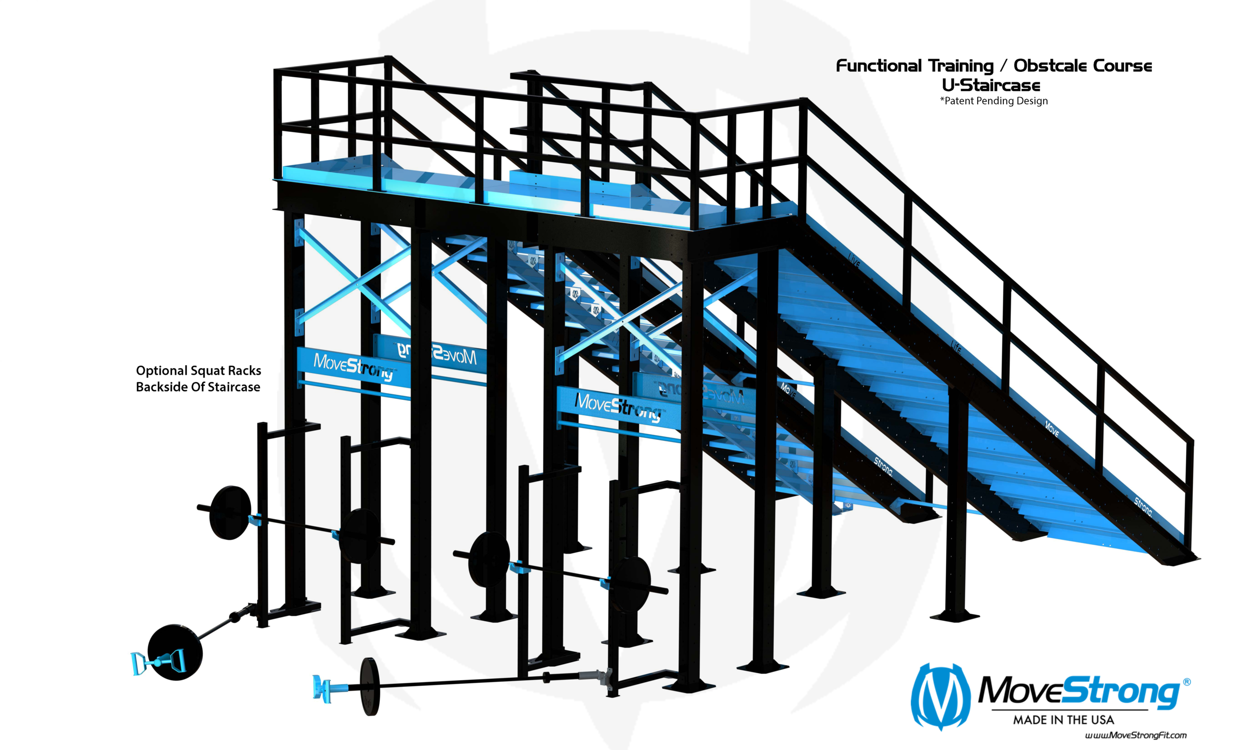 Squat Rack and Staircase Training Station indoor or outdoor