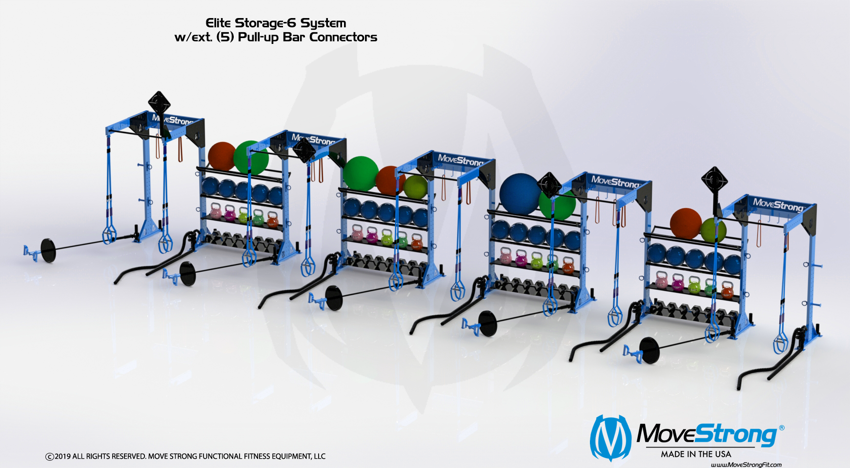 Elite Storage-6 w/ (5) extended Pull-up bars connectors