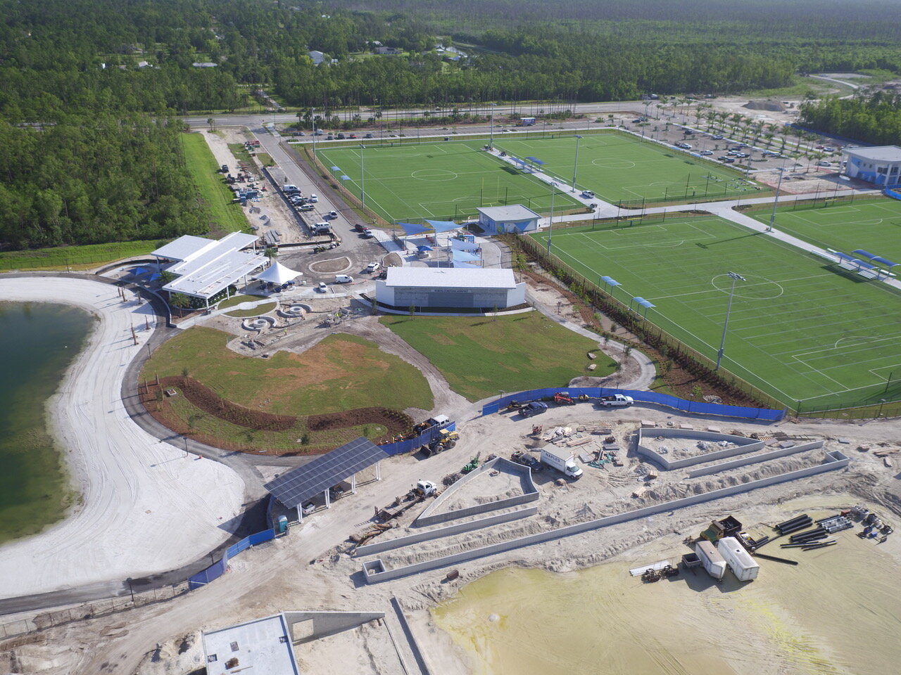 MoveStrong Collier County Paradise Coast Sports Complex Outdoor Installations Construction Phase Overhead View