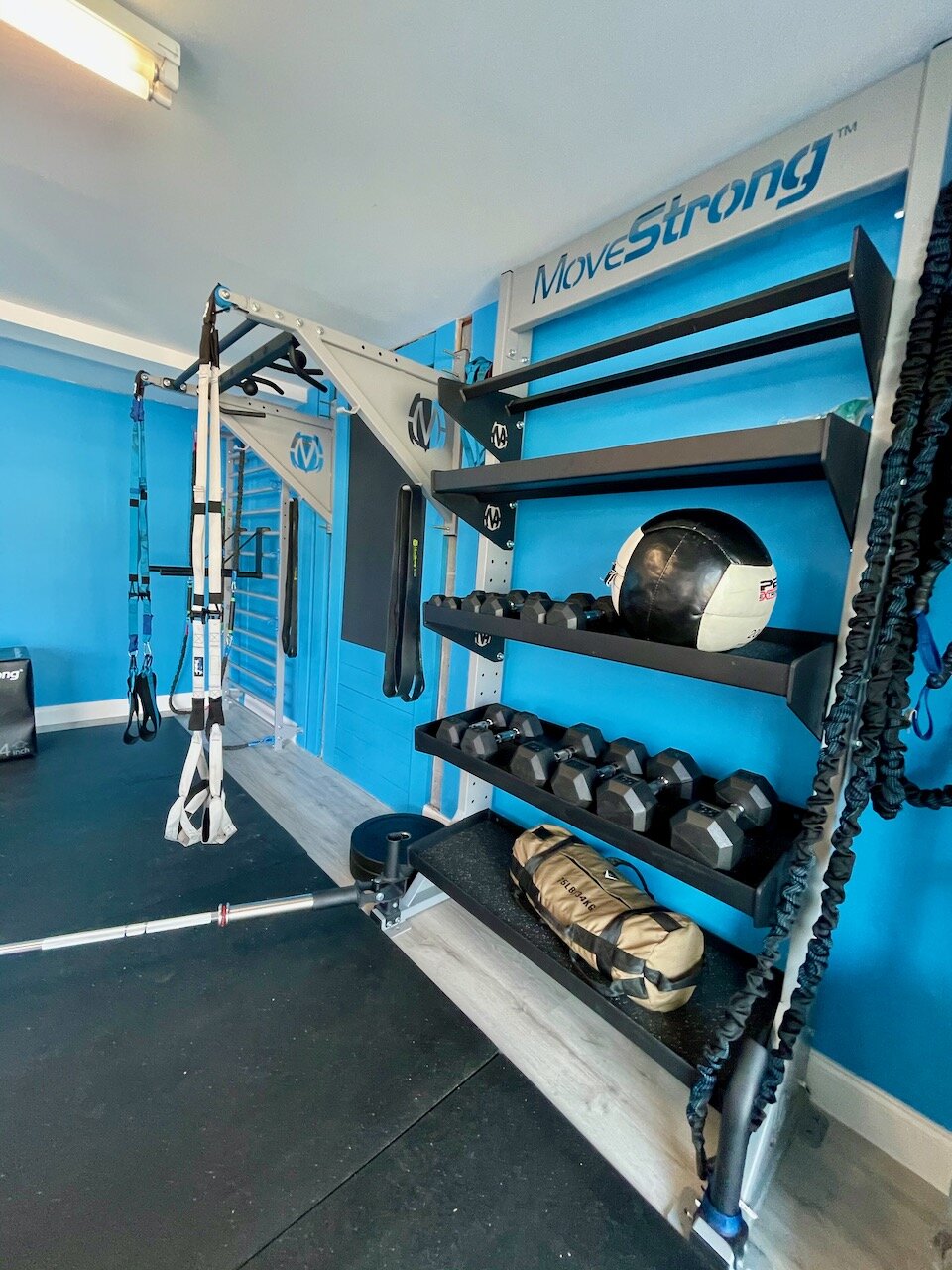 Personal training studio gym design storage rack