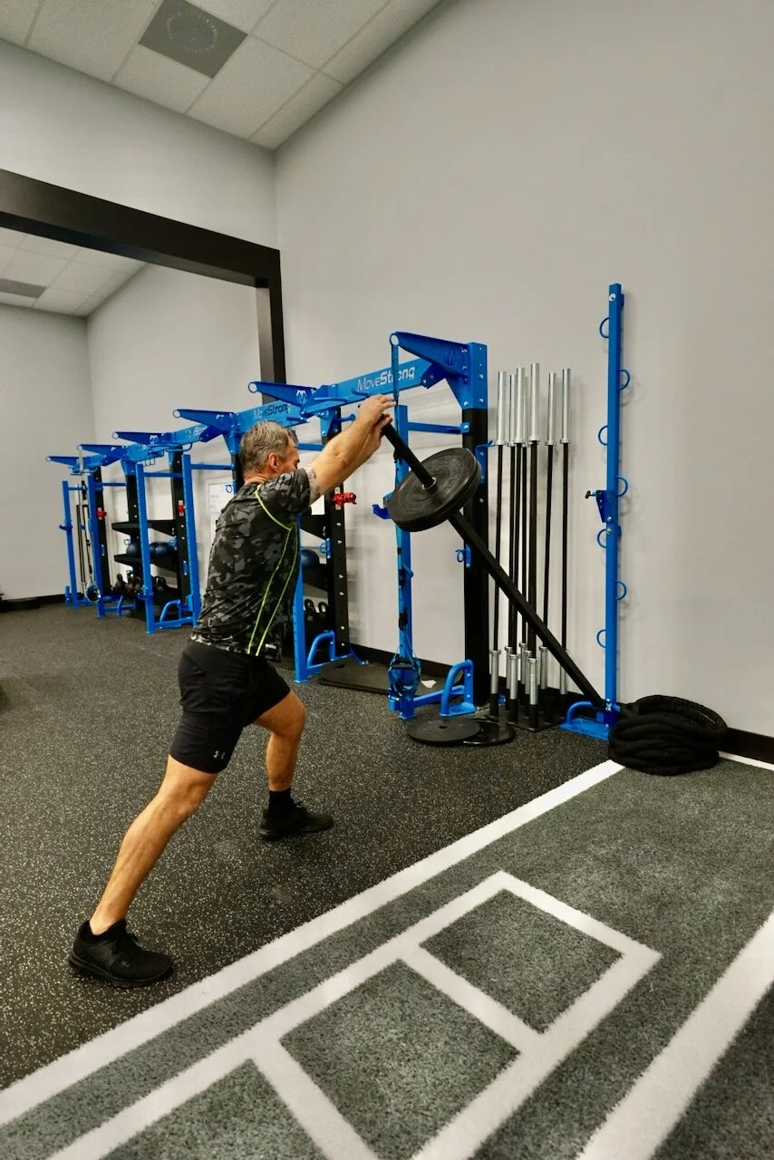 Shoulder press landmine exercise