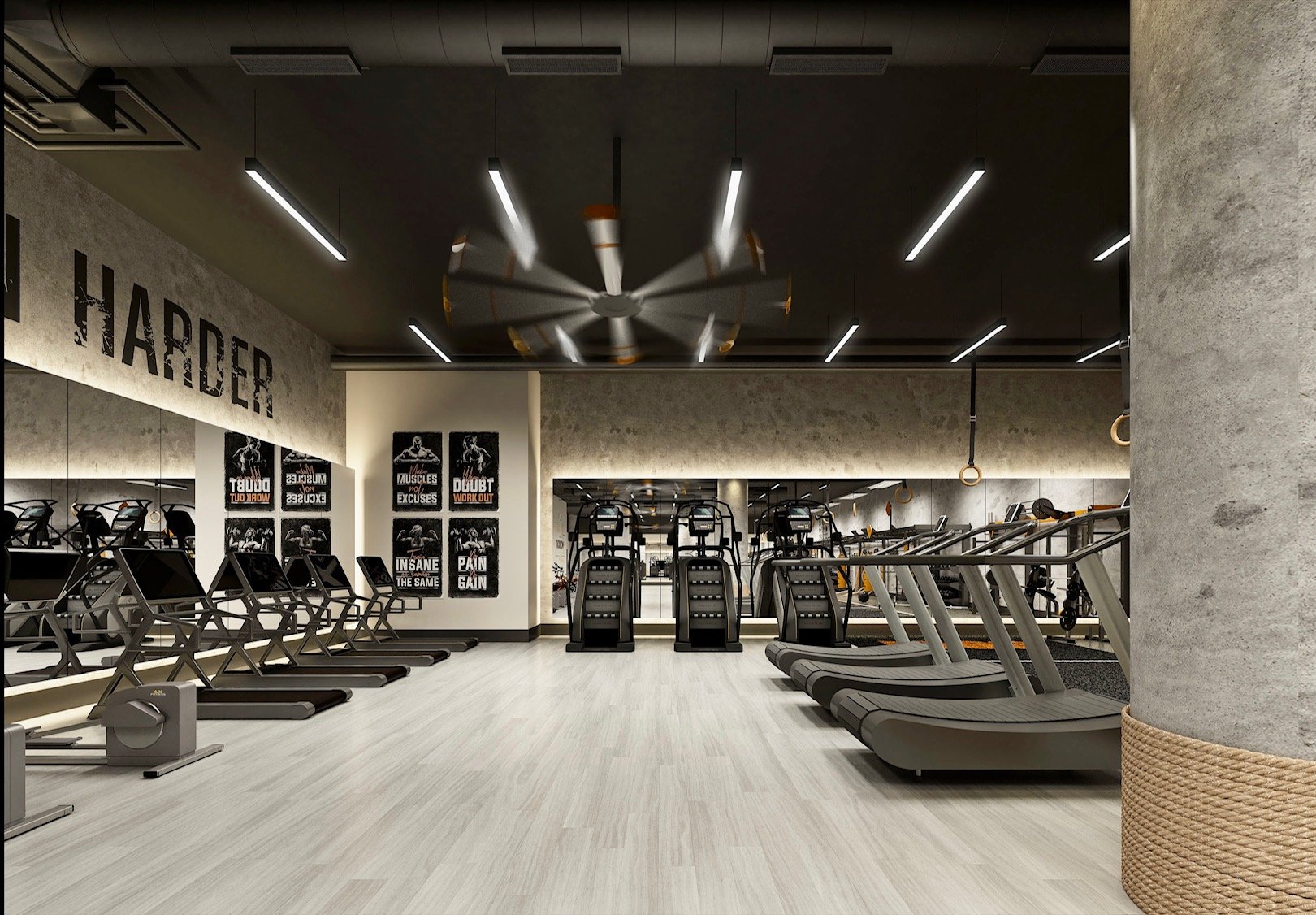 Indoor Gym With Treadmills