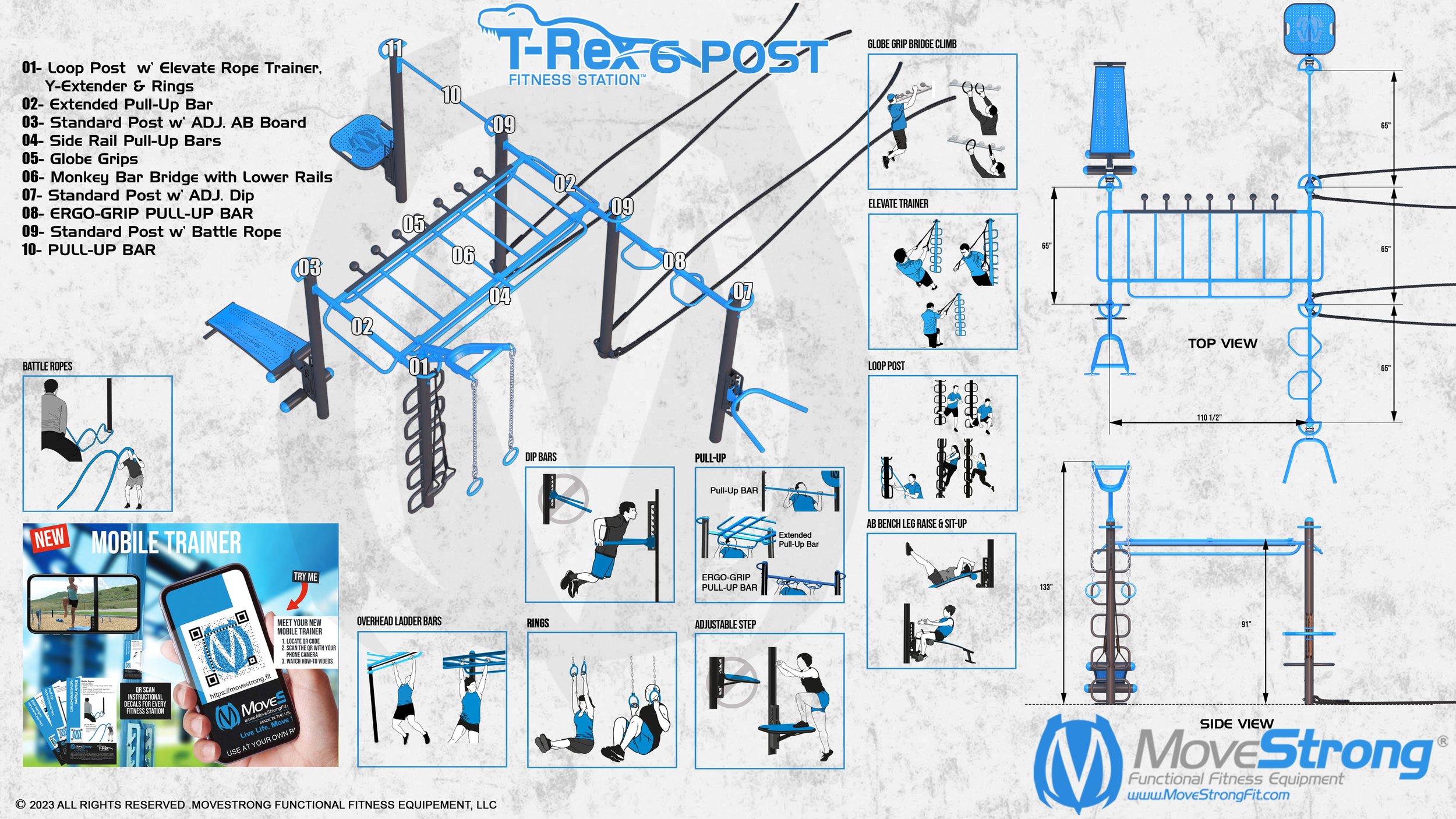 6-POST T-REX T -Single Bridge