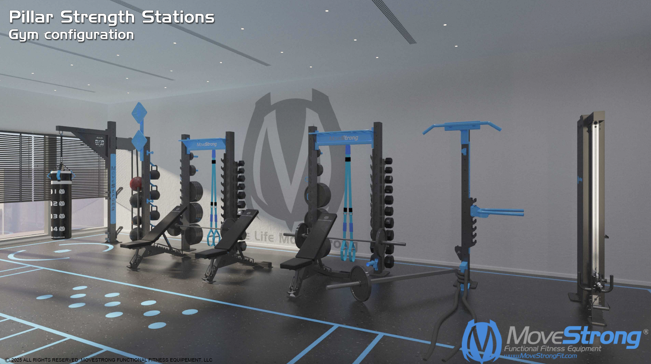 Pillar Strength Stations - Gym Layout