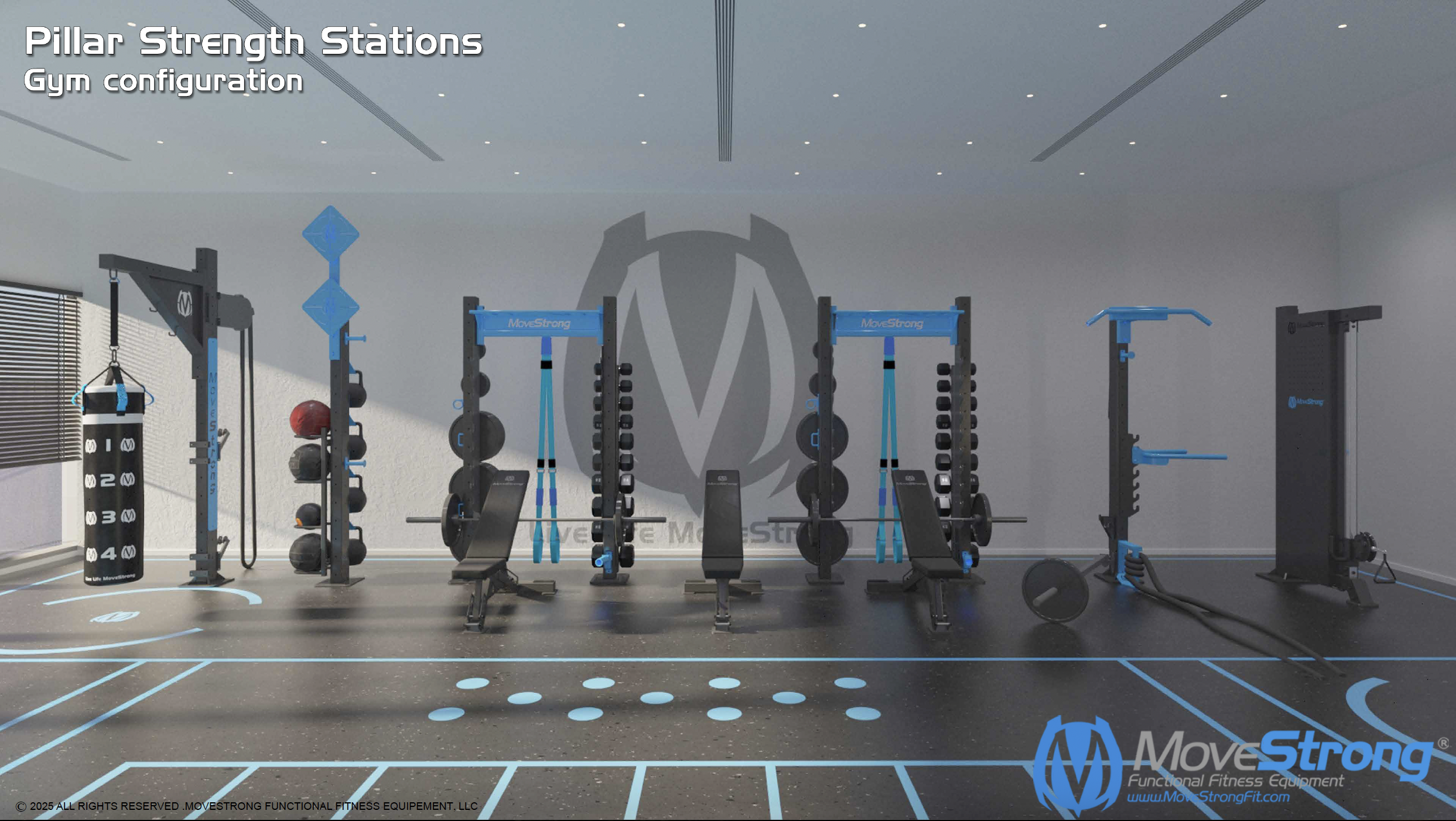 Pillar Strength Stations - Gym Layout