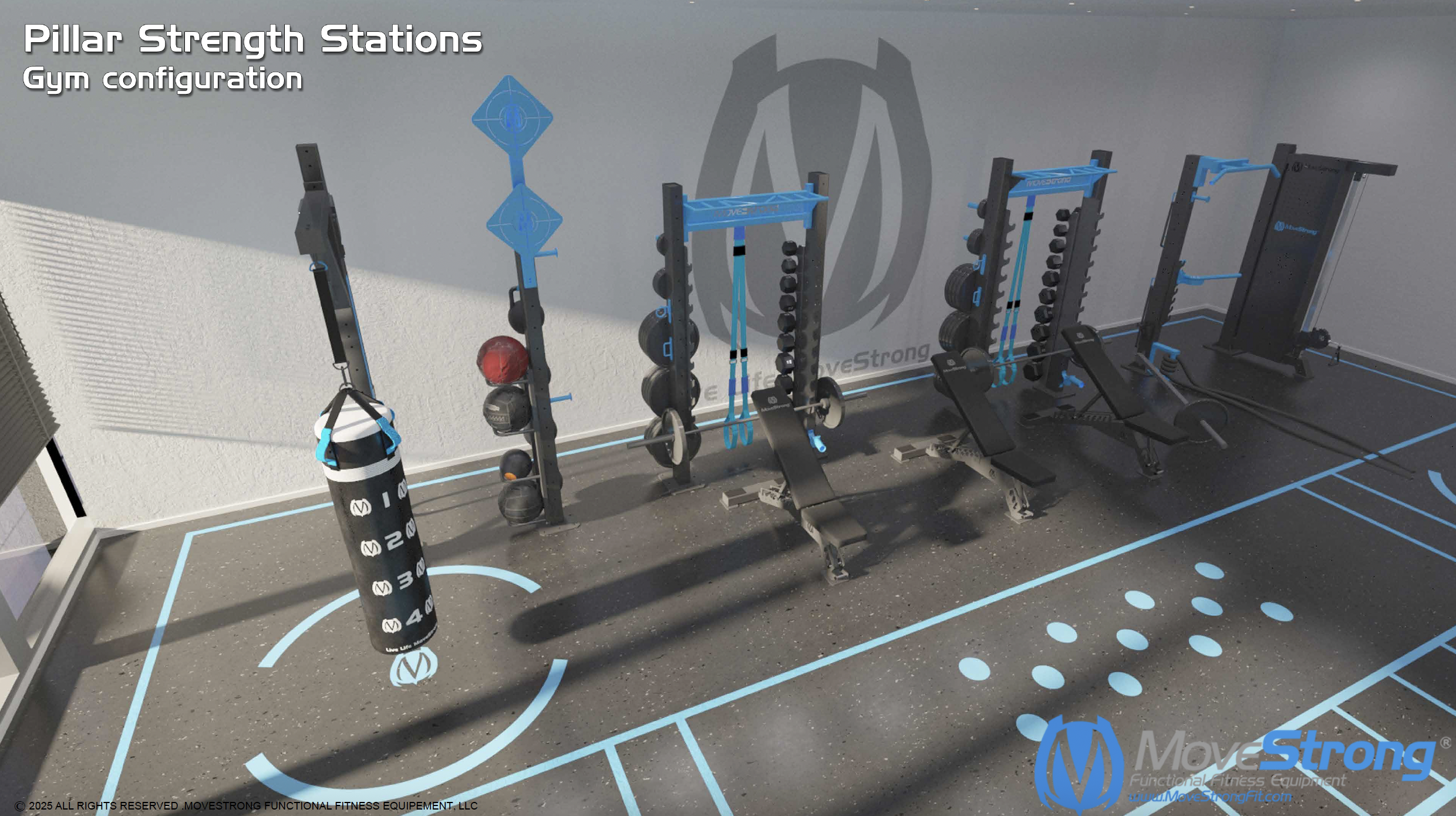 Pillar Strength Stations - Gym Layout