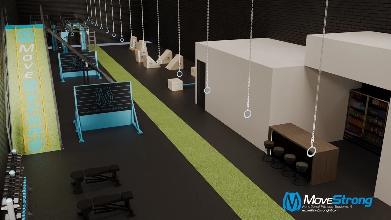 Obstacle Walls &amp; Turf Area youth fitness design