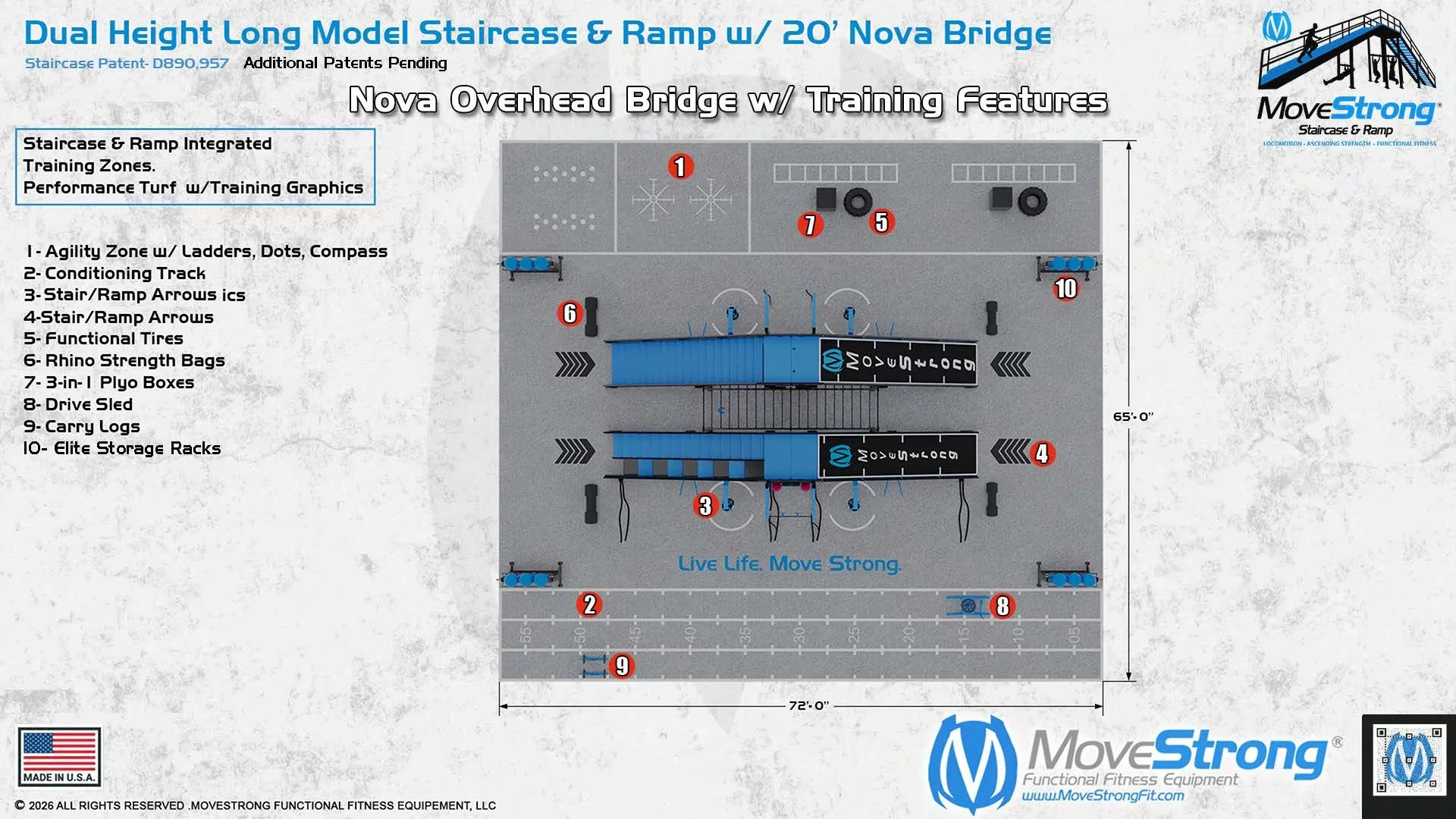 Dual Height Staircase &amp; Ramp Features (Top View)