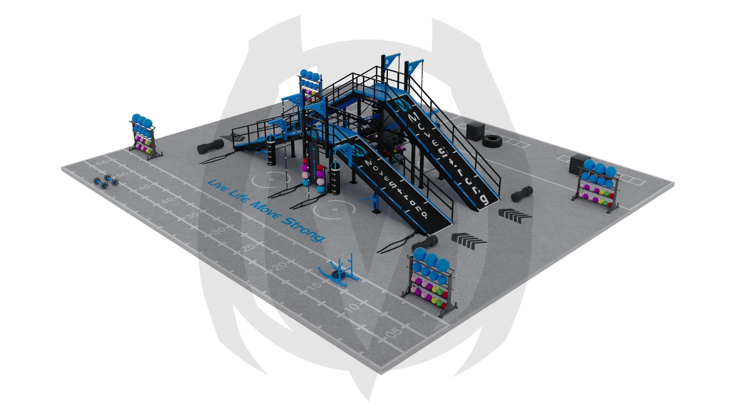 Ascend Training Ground - Dual Staircase Rendering