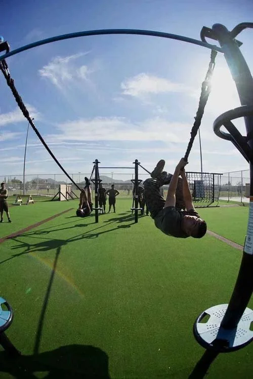 Horizontal rope climb-rotc-tactical-obstacle-course-high school