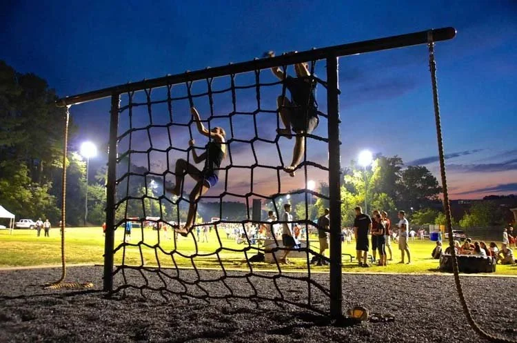 University campus cargo net climb