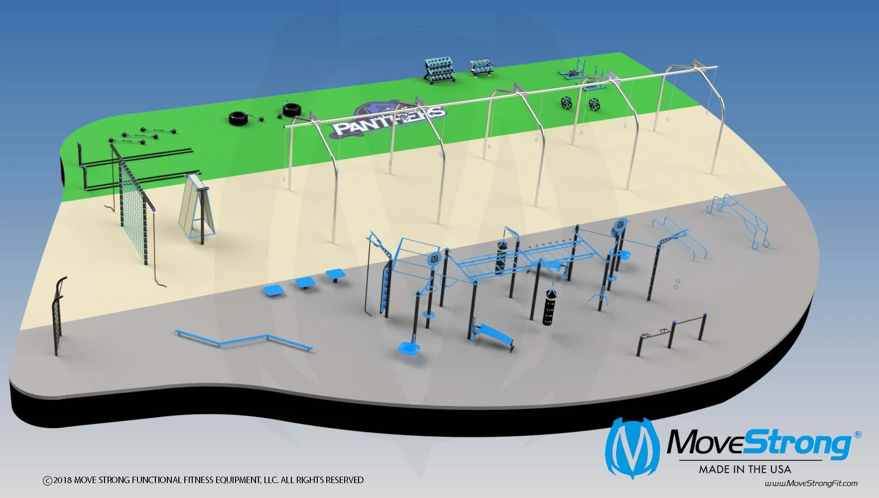 University Outdoor Fitness Park and Obstacle Course 