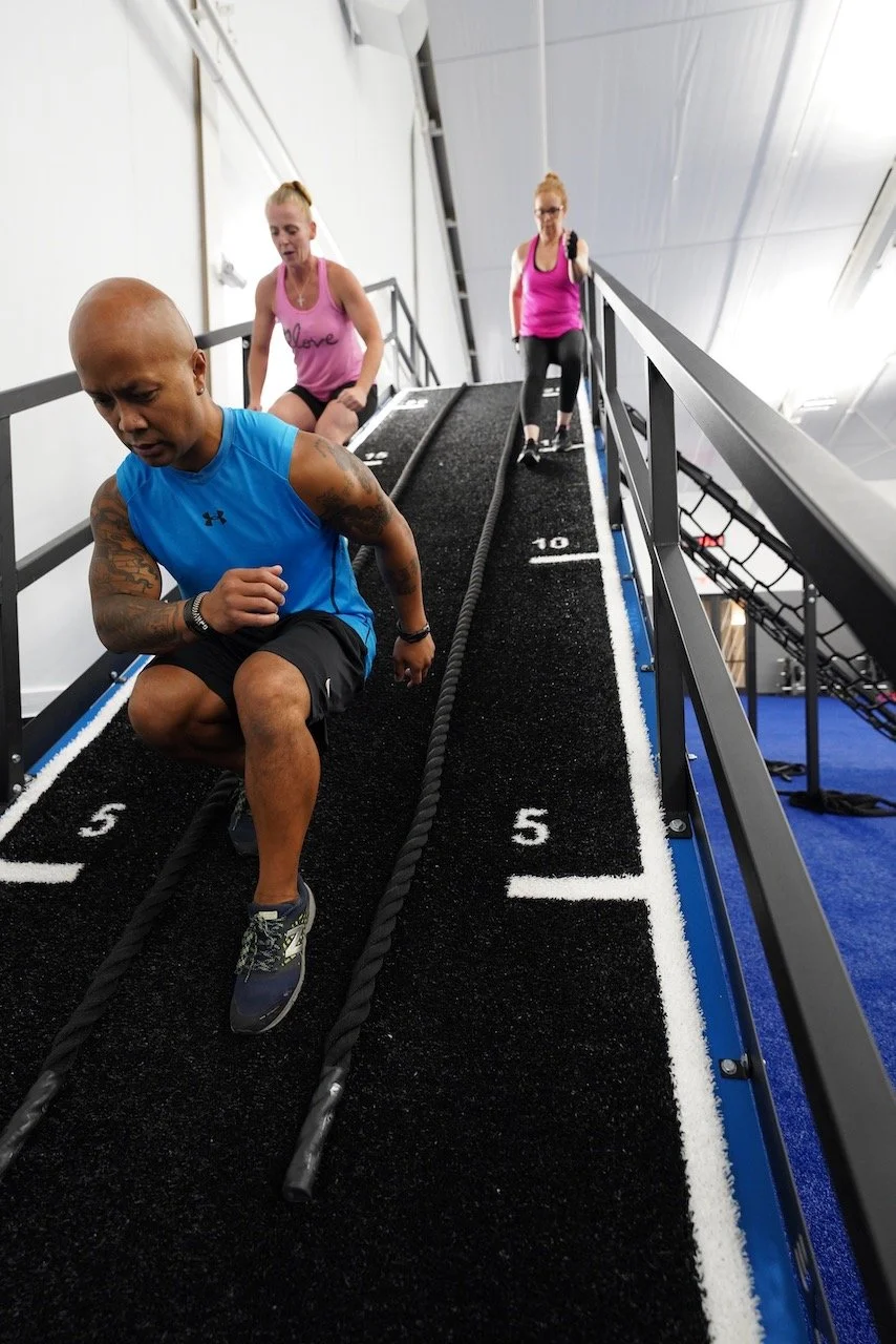 Fitness staircase, ramp training, health club workout Boot Camp