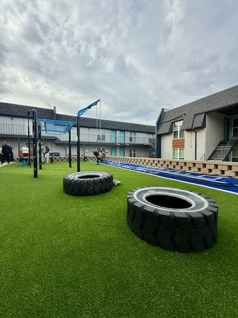 Fitness tire strength training outdoor gym