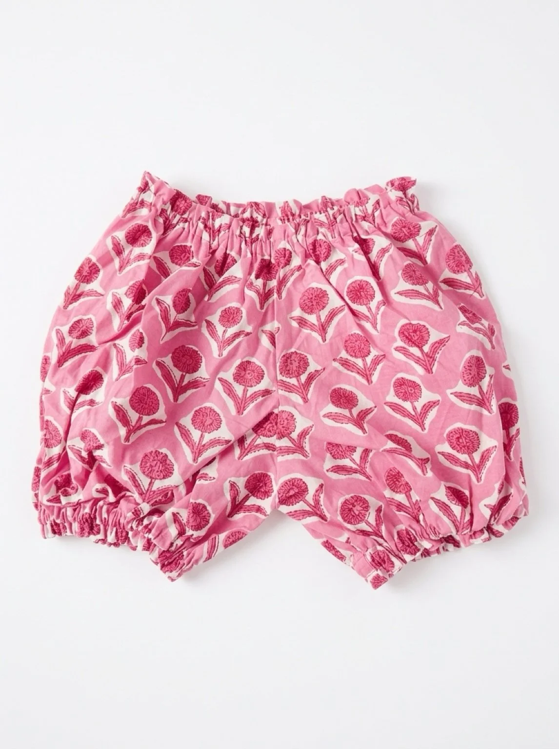 Baby bloomers - pink with pink flowers