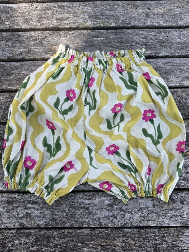 Baby bloomers - ochre and pink