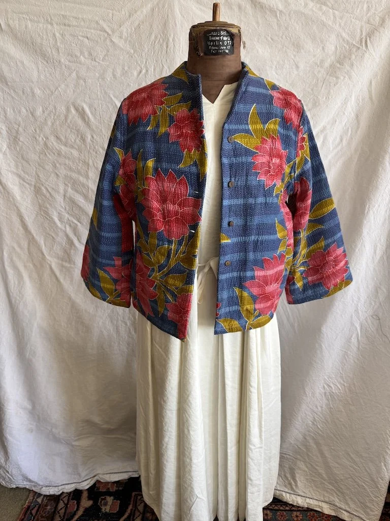 Short kantha jacket - Flower