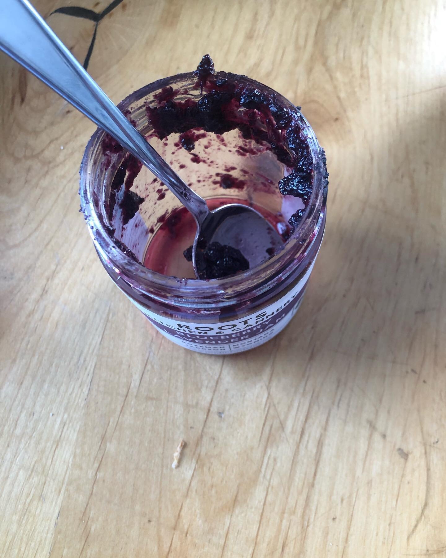 Ode to the empty jar. It is a love hate relationship, always wanting more but it feels so good to lick it clean. Go ahead, restock after a long February, you deserve it! 

#jam #blueberry #lavendar