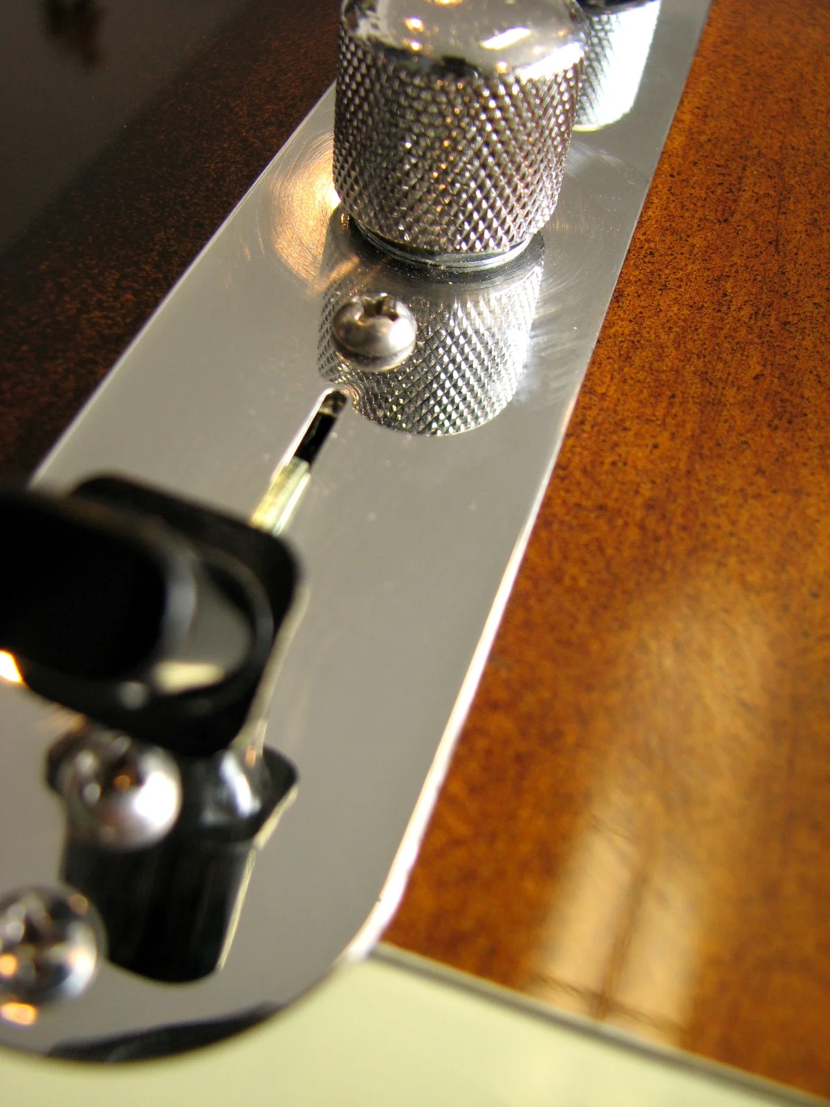 The controls and hardware were subjected to the same treatment as the wood finish