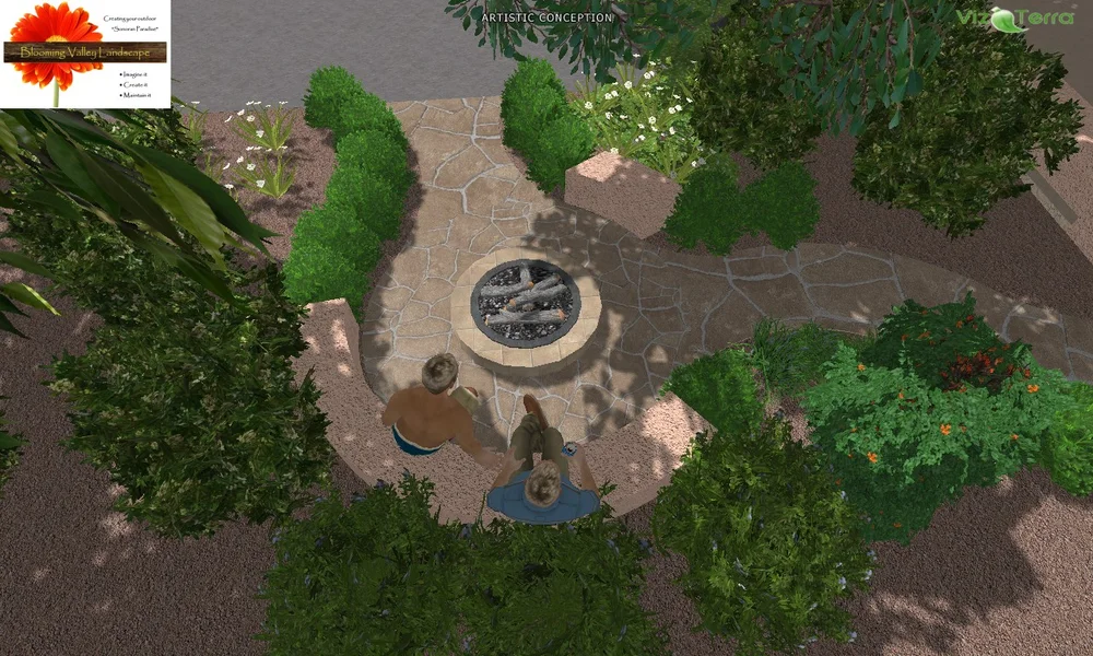 3D landscape design rendering by Blooming Valley Landscape