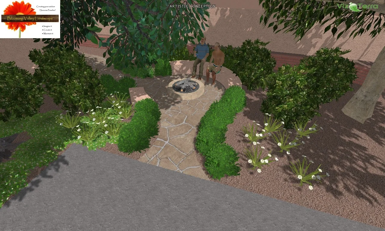 Fire Pit design with pathway