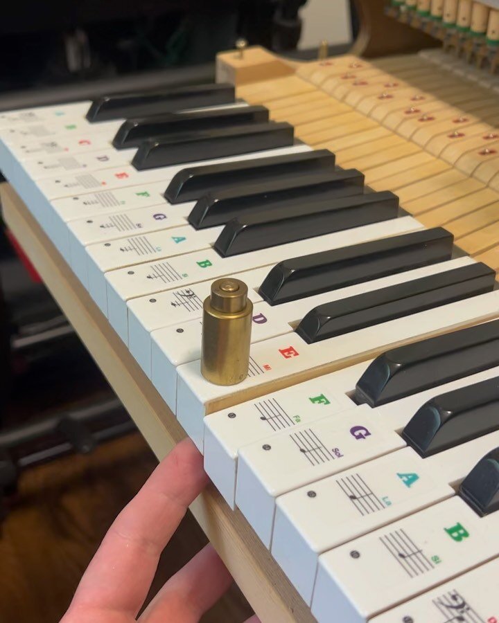 First video: 65g
Second: 57g 
A little TLC helps alleviate a sluggish action and this 8 year old student will have a much better time practicing!&hellip;. #piano #pianotechnician #pianotechadventures #lovemywork #grateful #soundpianos