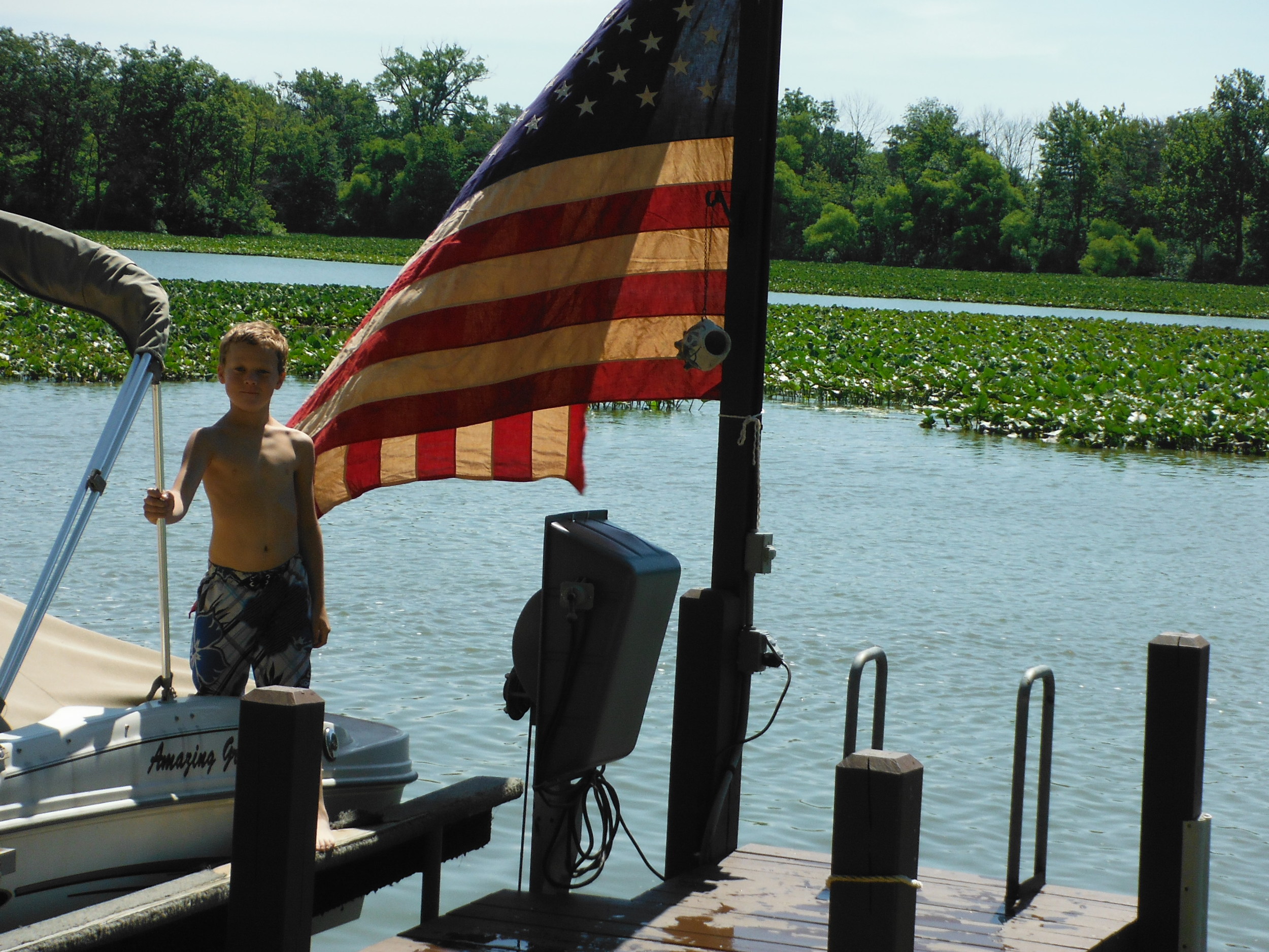 My oldest son Connor at the lake.