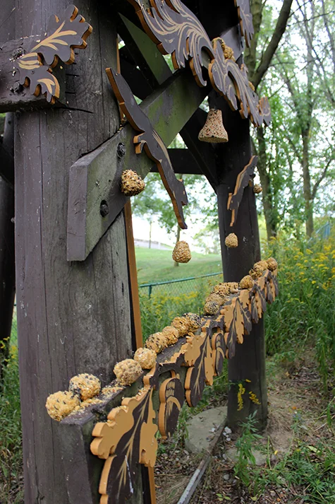 Edible pine cones were refreshed on alternate days to keep the piece active.