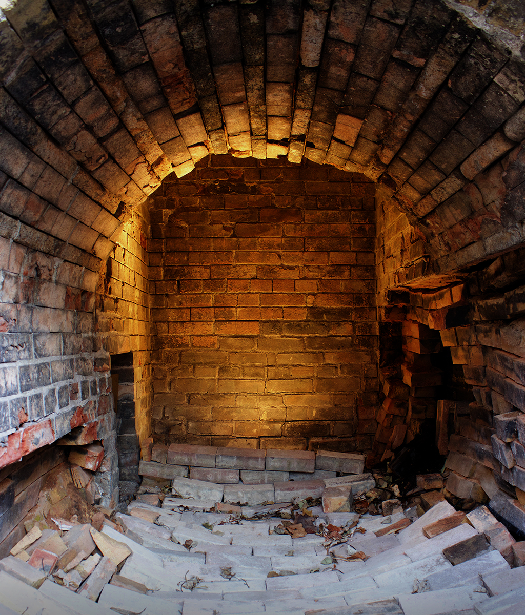 For the installation, the inner chamber of the chimney was cleared and re-lined with brick made from the historic kilns of the Evergreen Brickworks. This provided a sound chamber that allowed field recordings to travel up into a 200 foot vertical space, and out the front gates to where the public would encounter the work. 