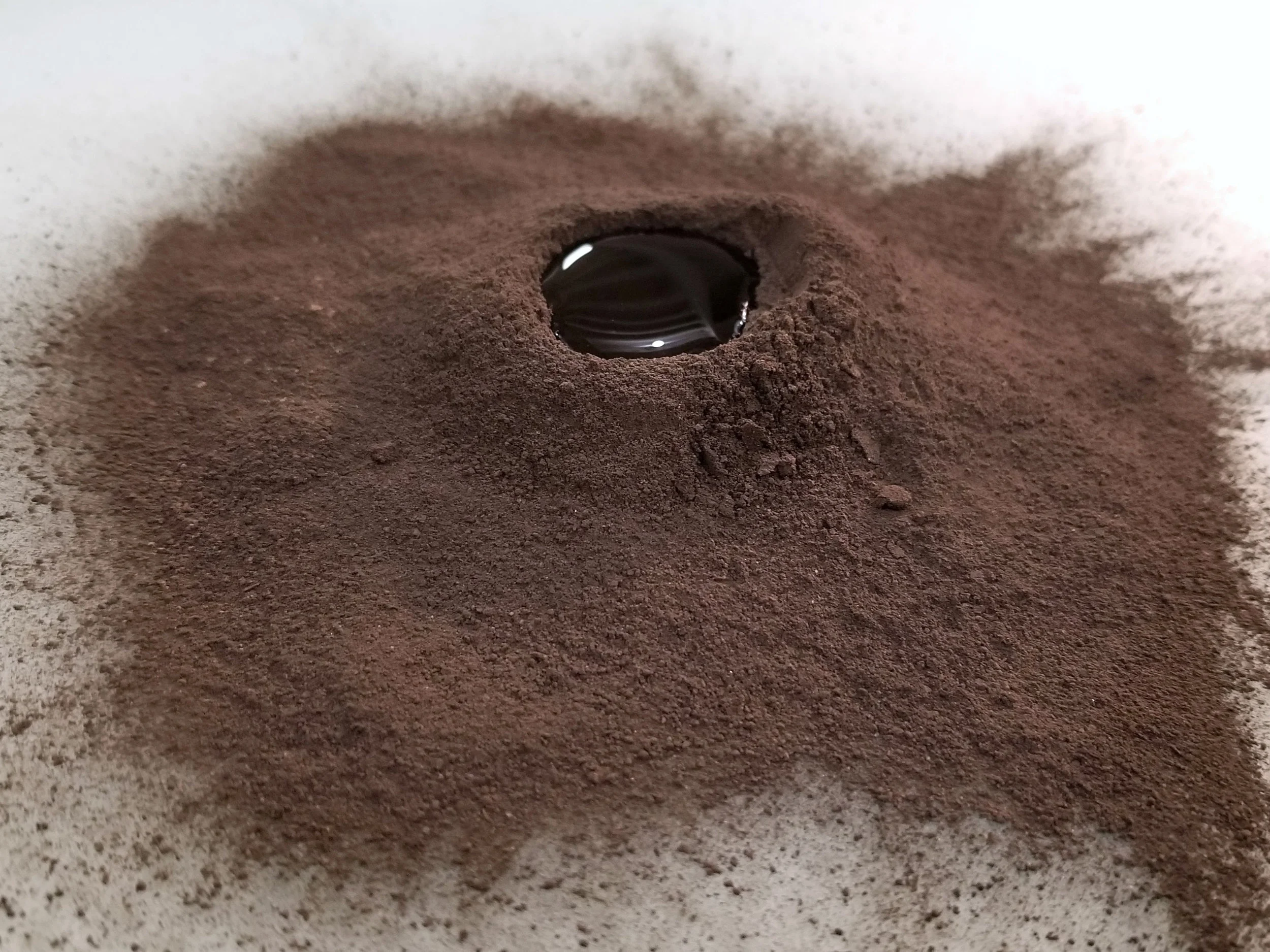 Scorched earth with gum/honey binder, a flame-oxidized variant of the medium earth pigment, Caledon, Ontario
